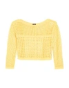 Liu •jo Woman Sweater Yellow Size L Polyester, Cotton In Yellow