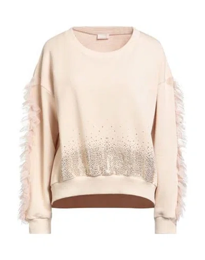 Liu •jo Woman Sweatshirt Beige Size S Cotton, Polyester In Neutral