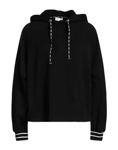 Liu •jo Woman Sweatshirt Black Size L Cotton, Elastane