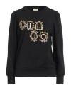 Liu •jo Woman Sweatshirt Black Size S Cotton, Elastane In Black