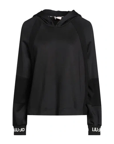 Liu •jo Woman Sweatshirt Black Size L Polyamide, Cotton