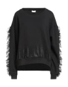 Liu •jo Woman Sweatshirt Black Size S Cotton, Polyester