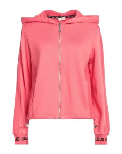 Liu •jo Woman Sweatshirt Coral Size S Polyamide, Cotton In Pink