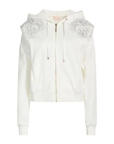 Liu •jo Woman Sweatshirt Off White Size S Polyamide, Cotton In Neutral