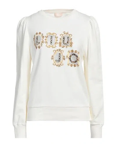 Liu •jo Woman Sweatshirt White Size M Cotton, Elastane
