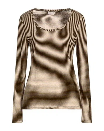 Liu •jo Woman T-shirt Beige Size M Cotton In Brown