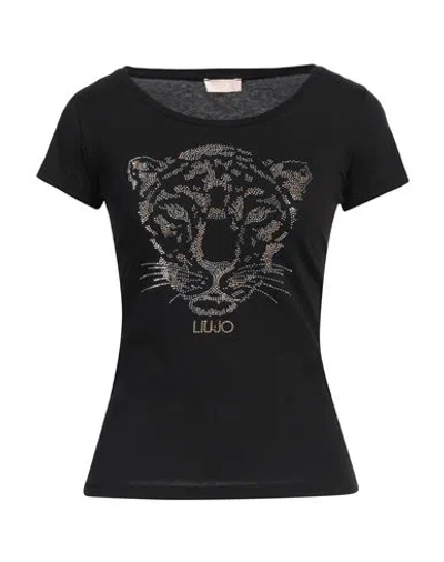 Liu •jo Woman T-shirt Black Size Xl Cotton