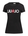 Liu •jo Woman T-shirt Black Size M Cotton In Black