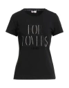 Liu •jo Woman T-shirt Black Size M Cotton, Elastane In Black