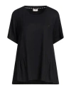 Liu •jo Woman T-shirt Black Size M Cotton, Elastane In Black
