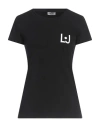 Liu •jo Woman T-shirt Black Size S Cotton, Elastane In Black