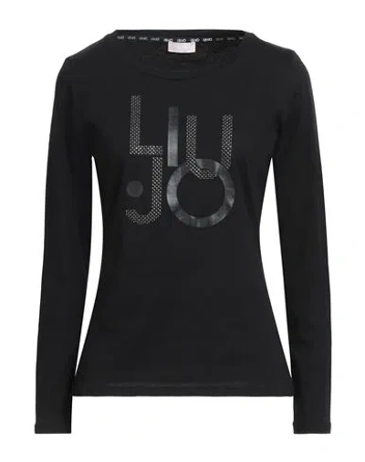 Liu •jo Woman T-shirt Black Size Xs Cotton
