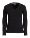 Liu •jo Woman T-shirt Black Size Xs Cotton, Elastane