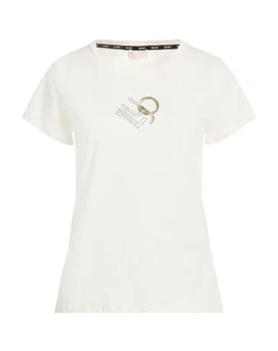 Liu •jo Woman T-shirt Cream Size Xxs Cotton In White