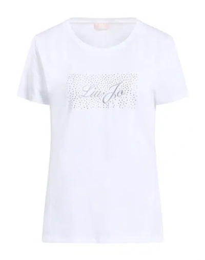 Liu •jo Woman T-shirt Ivory Size L Cotton, Elastane In White