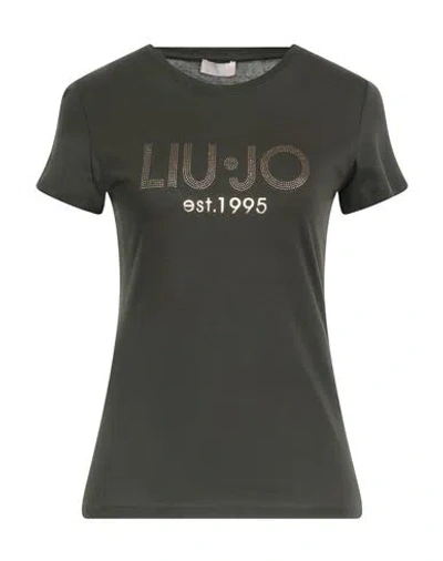 Liu •jo Woman T-shirt Military Green Size L Cotton