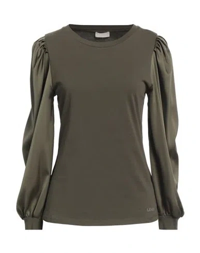 Liu •jo Woman T-shirt Military Green Size S Cotton