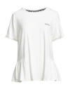 Liu •jo Woman T-shirt Off White Size L Cotton, Elastane In Multi