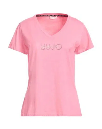Liu •jo Woman T-shirt Pink Size L Cotton