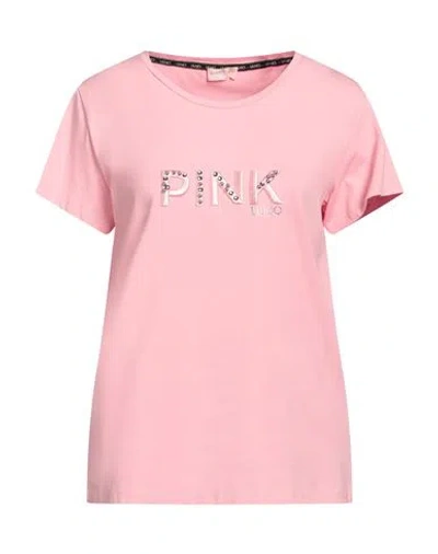 Liu •jo Woman T-shirt Pink Size S Cotton, Elastane