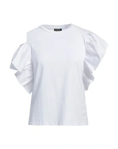 Liu •jo Woman T-shirt White Size 8 Cotton, Elastane