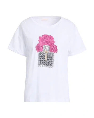 Liu •jo Woman T-shirt White Size L Cotton