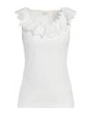 Liu •jo Woman T-shirt White Size L Cotton, Elastane
