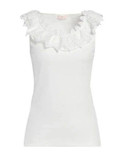 Liu •jo Woman T-shirt White Size L Cotton, Elastane