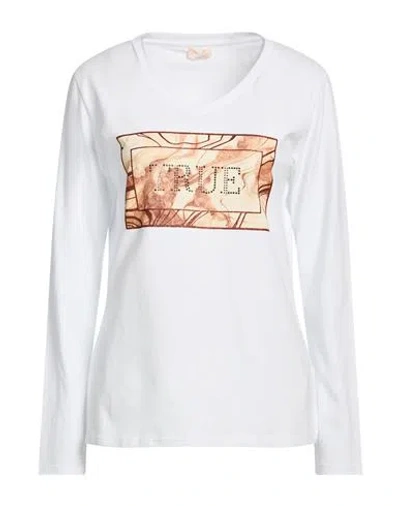 Liu •jo Woman T-shirt White Size L Cotton, Elastane