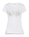 Liu •jo Woman T-shirt White Size L Cotton, Elastane