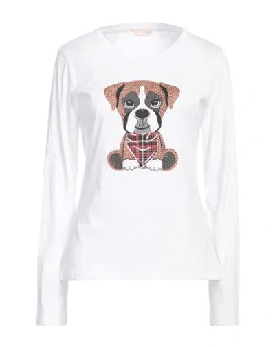 Liu •jo Woman T-shirt White Size M Cotton