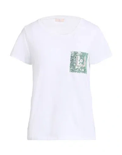 Liu •jo Woman T-shirt White Size M Cotton, Elastane