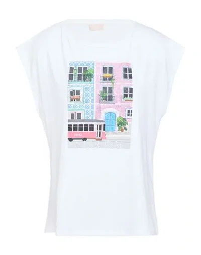 Liu •jo Woman T-shirt White Size S Cotton, Elastane
