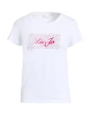 Liu •jo Woman T-shirt White Size S Cotton, Elastane