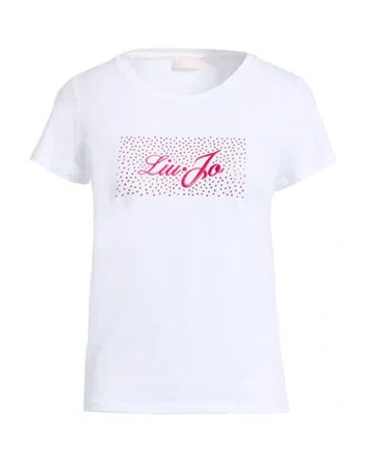 Liu •jo Woman T-shirt White Size S Cotton, Elastane