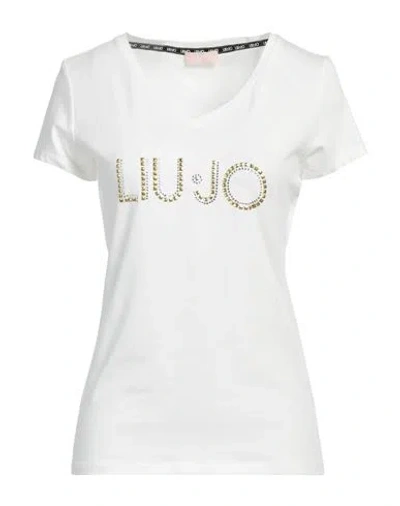 Liu •jo Woman T-shirt White Size S Cotton, Elastane