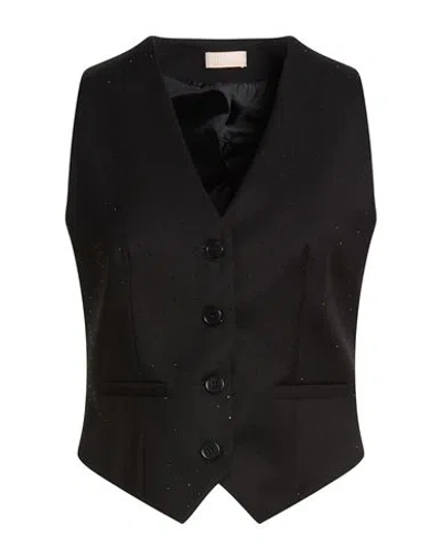 Liu •jo Woman Tailored Vest Black Size 4 Polyester, Viscose, Elastane