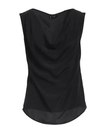 Liu •jo Woman Tank Top Black Size 12 Acetate, Silk