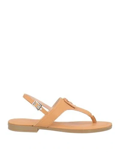 Liu •jo Woman Thong Sandal Sand Size 7 Leather In Neutral