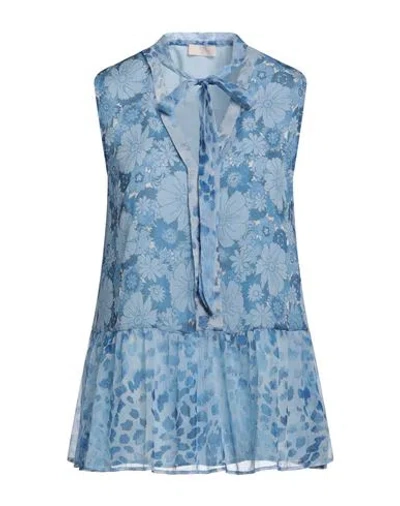 Liu •jo Woman Top Azure Size 2 Polyester