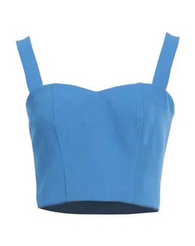 Liu •jo Woman Top Azure Size 6 Polyester, Elastane In Blue