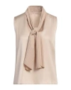 Liu •jo Woman Top Beige Size 4 Viscose In Beige
