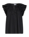Liu •jo Woman Top Black Size 10 Cotton In Black