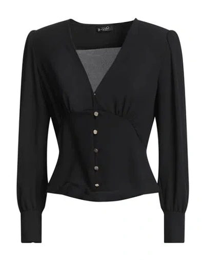 Liu •jo Georgette Gathered-detail Blouse In Black