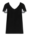 Liu •jo Woman Top Black Size 10 Polyester, Cotton, Elastane