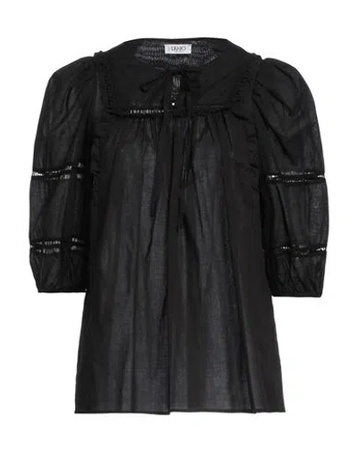 Liu •jo Woman Top Black Size 2 Cotton