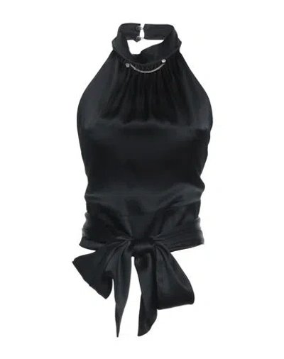 Liu •jo Woman Top Black Size 6 Acetate, Silk In Black