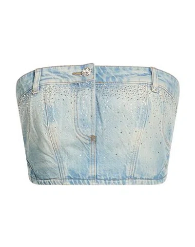 Liu •jo Woman Top Blue Size 8 Cotton