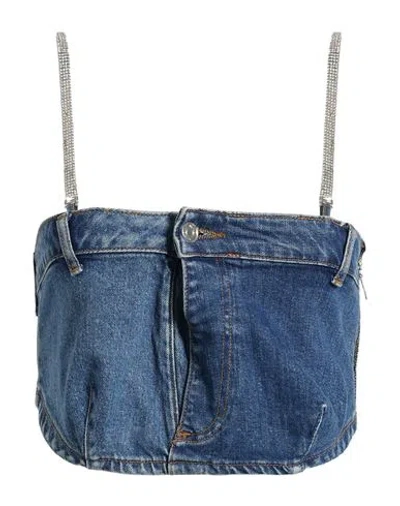 Liu •jo Woman Top Blue Size 8 Cotton, Elastane