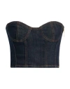 Liu •jo Woman Top Blue Size 8 Cotton, Polyester, Elastane In Blue